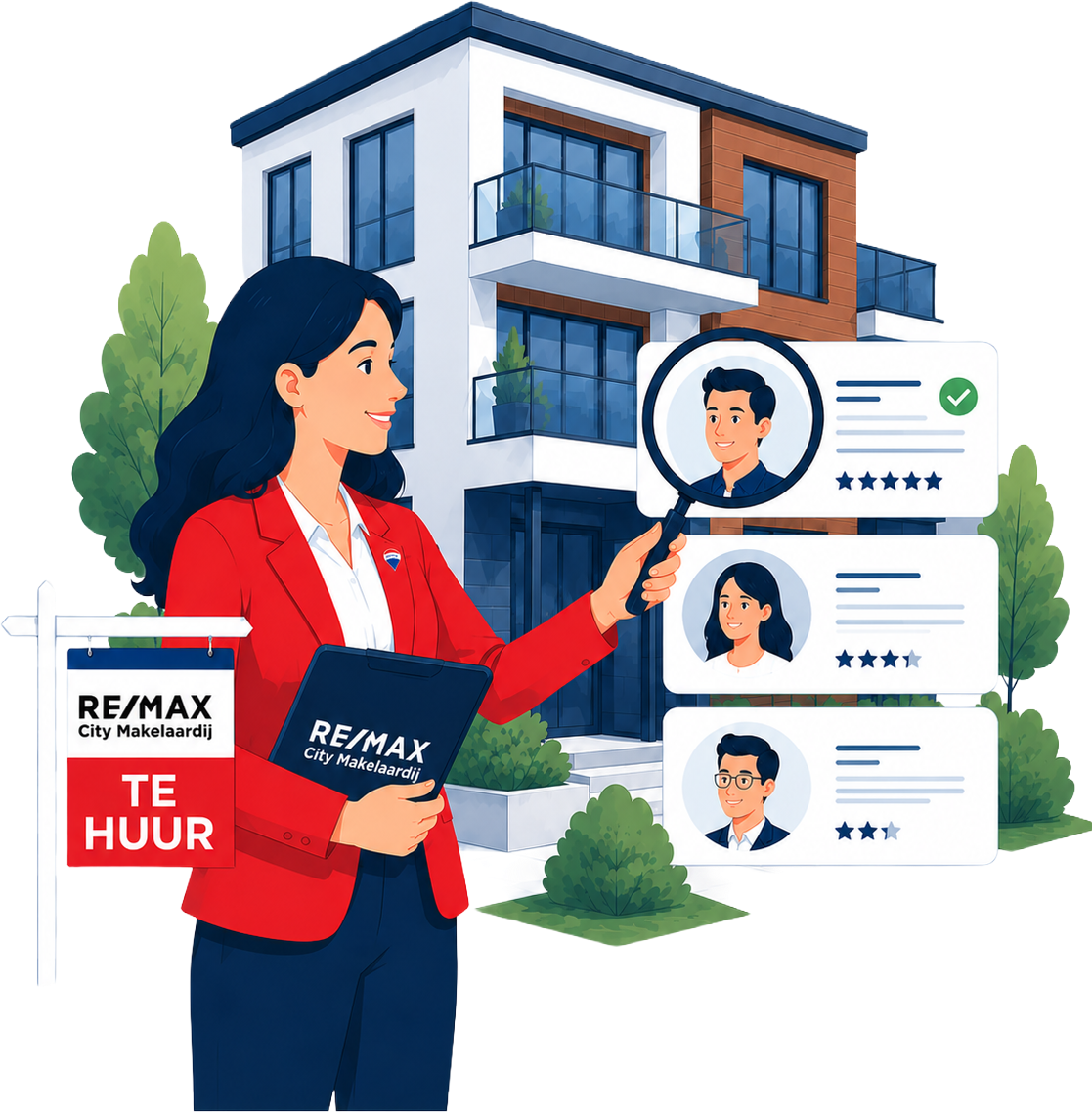 RE/MAX makelaar zoekt een geschikte huurder voor een woning