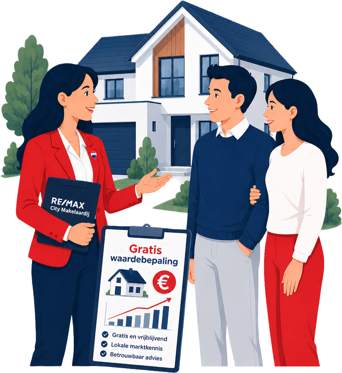 RE/MAX makelaar bezoekt woningeigenaren voor een gratis waardebepaling