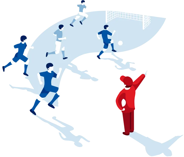 RE/MAX voetbal illustratie