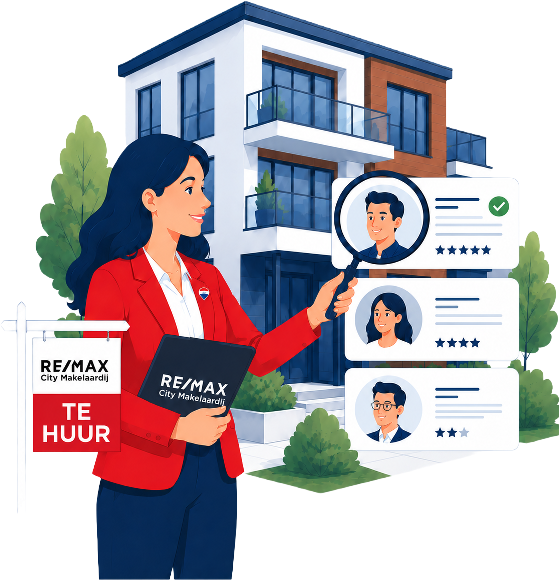 Illustratie van professionele woningverhuur via RE/MAX